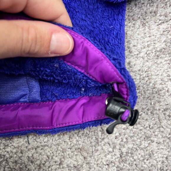 The North Face Purple and Magenta fuzzy full zip jacket coat women's small - Picture 5 of 9